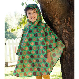 Western Chief x Girl Scouts "It’s Raining Cookies" Kids Rain Poncho New NWT